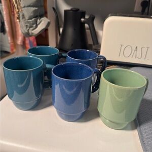 Boston Warehouse Blue and Green Mug Set of Five